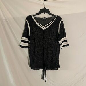 Black and white see-through shirt.